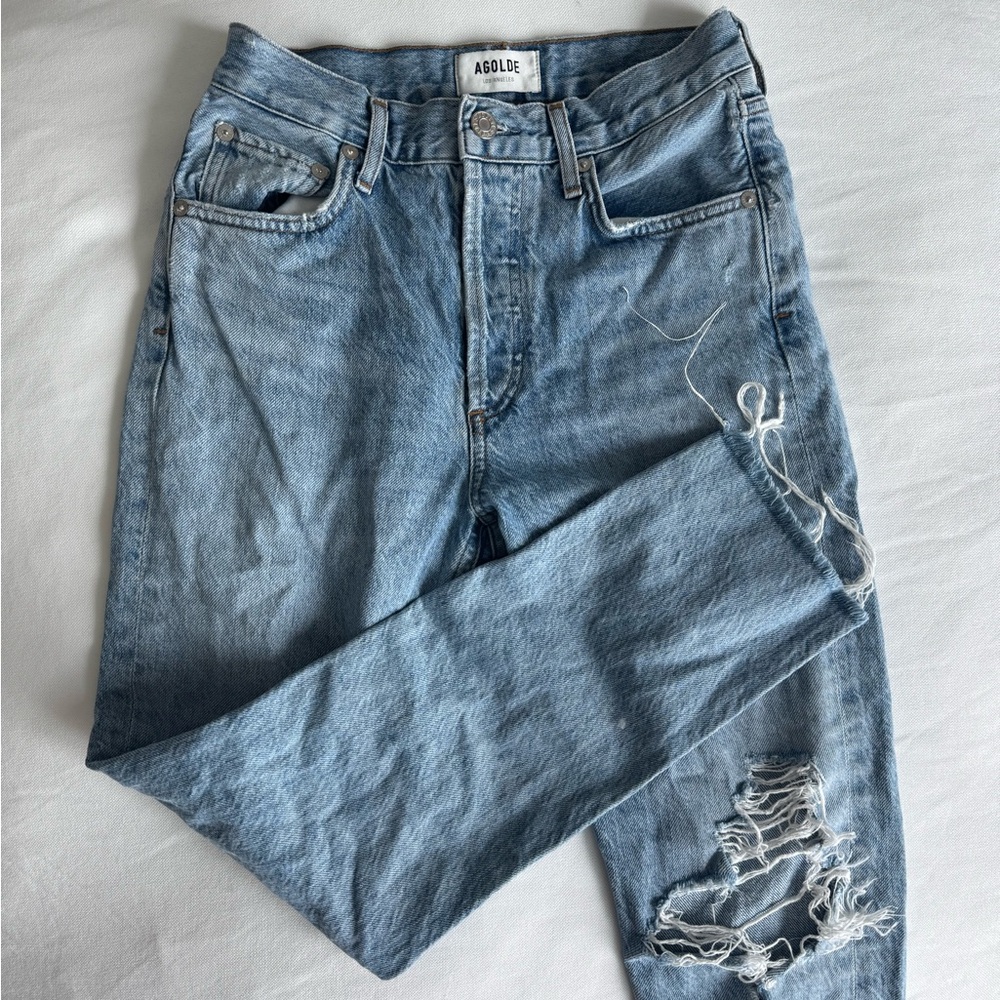 Agolde Light Blue Distressed Jeans